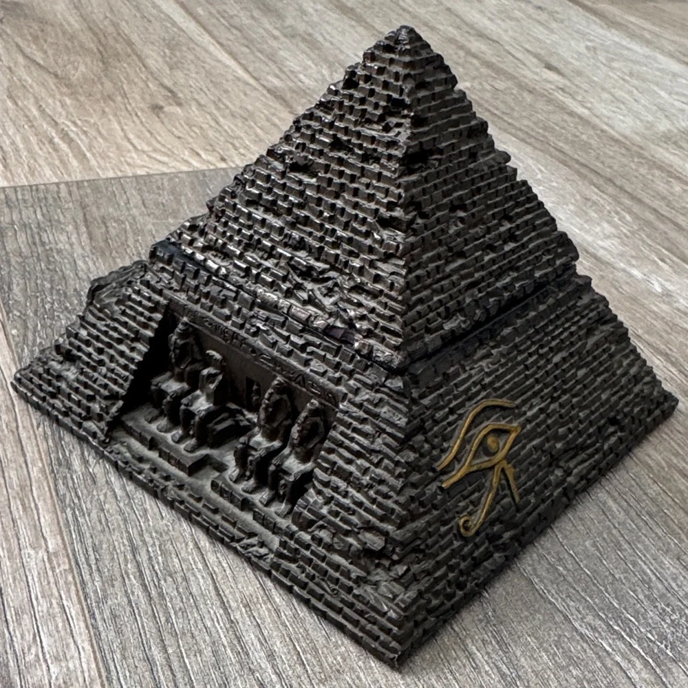 Egyptian Pyramid Decorative Jewelry Box Pyramid with Eye of Horus
